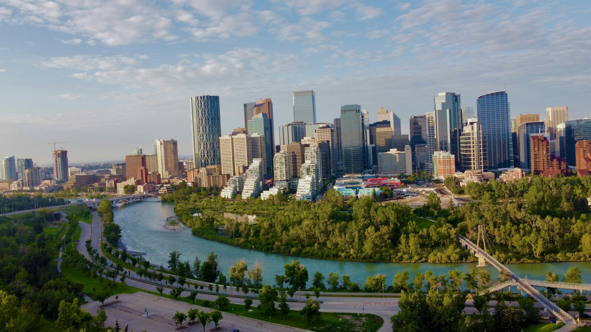 Calgary downtown skyline at dusk